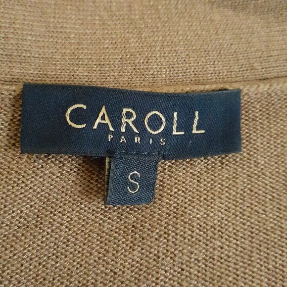Caroll Paris Women's Size Small Camel Brown Wool Blend Pullover Classic Sweater - Picture 5 of 10